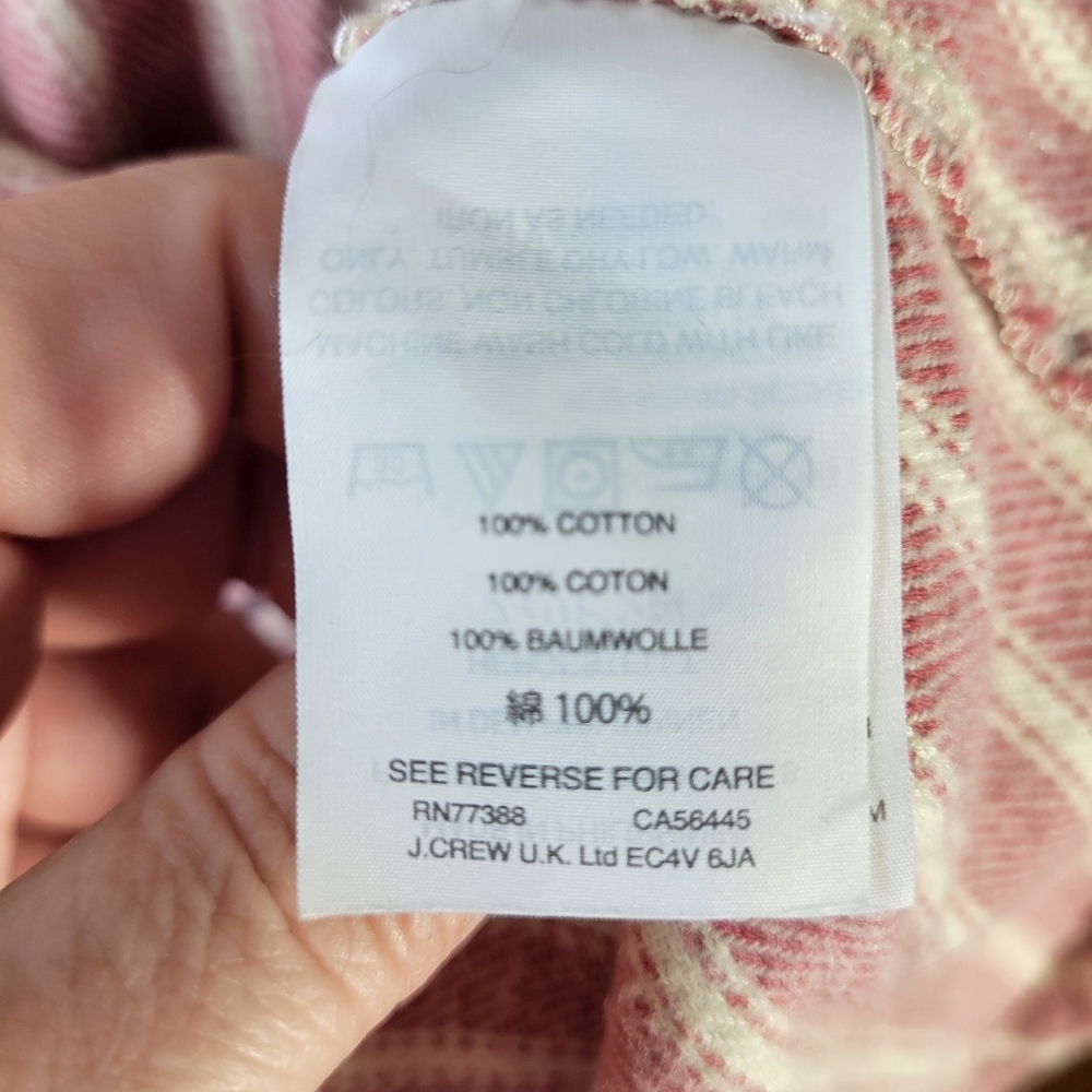 Womans Madewell Flannel 100% Cotton Button Front LS Shirt Size Small Stripe - Picture 11 of 11